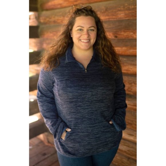 Shirley & Stone Zipper Pullover, Grey - Picture 2 of 3